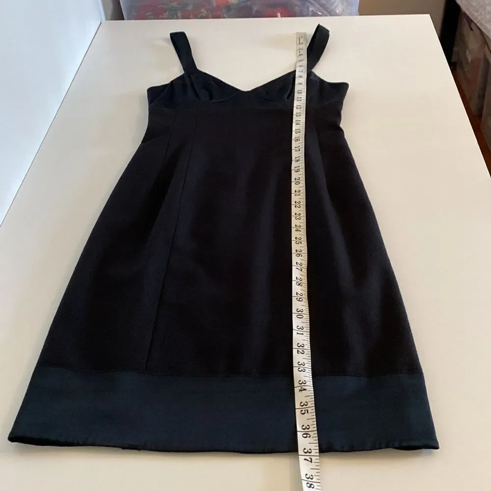 Rebecca Taylor Black Wool and Lastol Bustier Style Dress Size 2